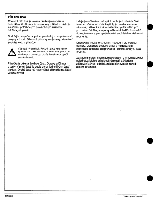 John Deere TM4602 6810 and 6910 Tractor Service Repair Technical Manual