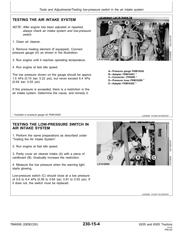 John Deere TM4608 Tractor Service, Operation & Testing Manual