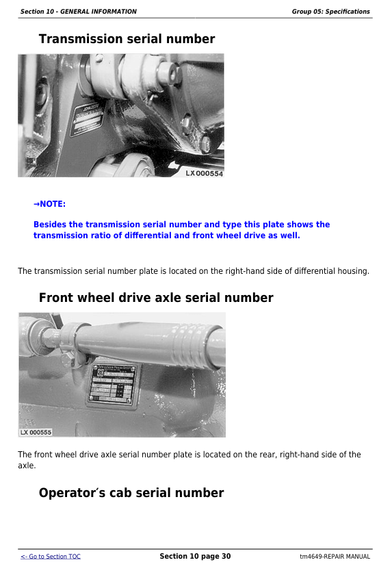 John Deere TM4649 Tractor Service Manual for 6215-6715 Models