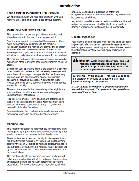John Deere Tango E5 Robotic Mower OMSAU13401 User Guide PDF