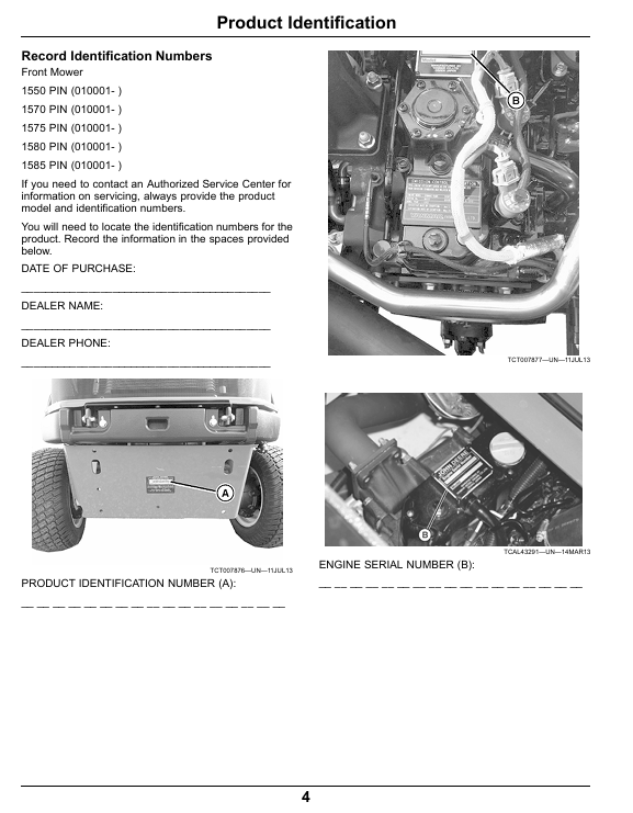 John Deere TerrainCut Front Mower Manual OMTCU39307 – 1550 to 1585 Series