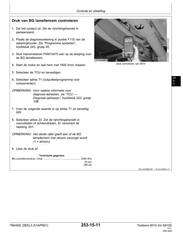 John Deere Tractor 6010 TM4556 Operation & Service Guide