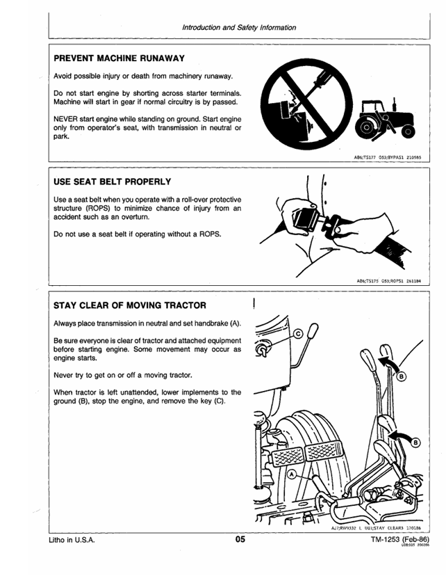 John Deere Tractor TM1253 Technical Repair & Maintenance Manual