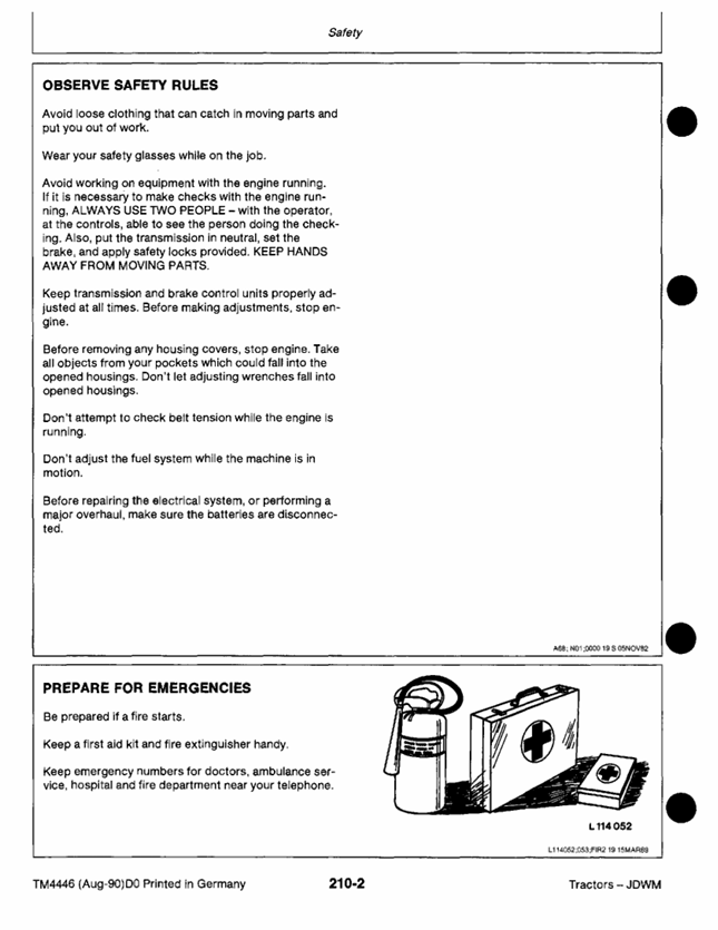 John Deere Tractor TM4446 Workshop & Diagnostic Repair Guide