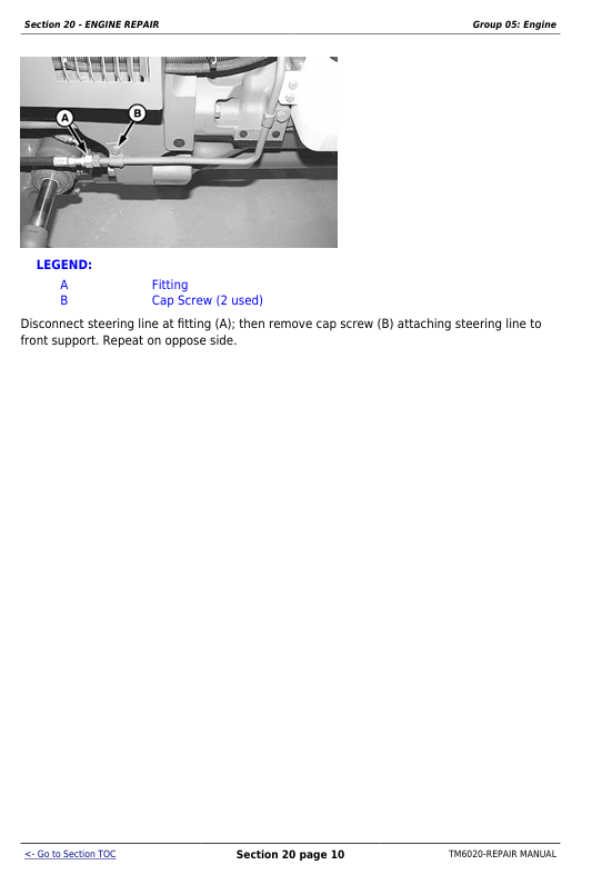 John Deere Tractor TM6020 Repair & Maintenance Manual 6103-6603 Series