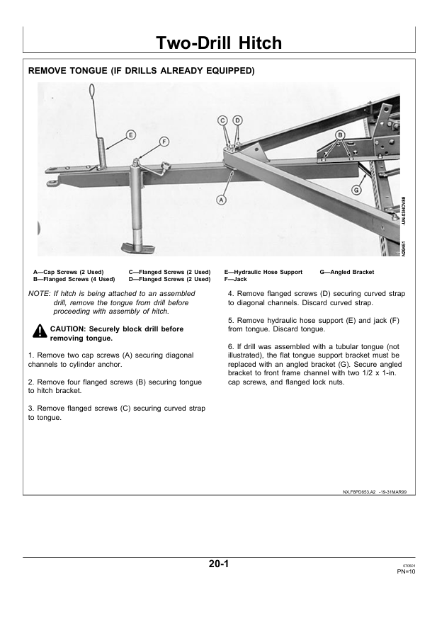 John Deere Two Three Drill Hitch 450 Grain Drill Instruction Manual