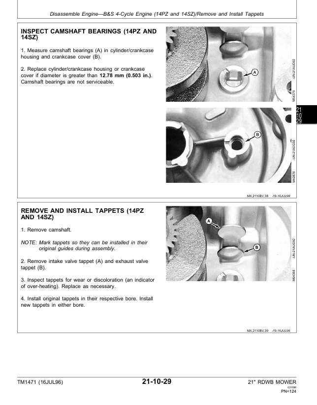 John Deere Walk-Behind Mower Workshop Manual TM1471 PDF