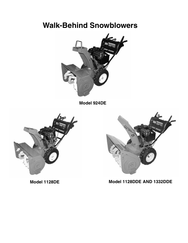 John Deere Walk-Behind Snowblower Service Manual TM1867 Download
