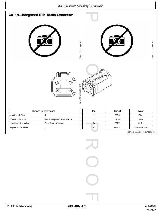 John Deere X-Series Combine Service and Diagnostic Guide TM154419