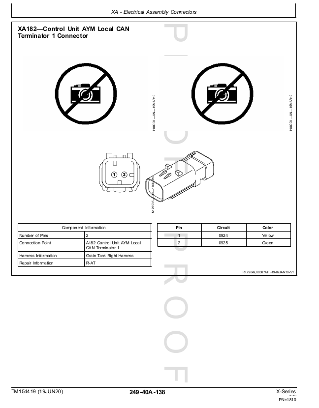 John Deere X-Series Combine Service Diagnostic Guide TM154419