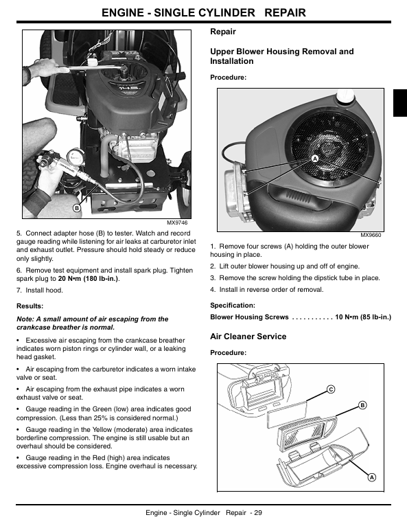 John Deere X1101 X1201 X140 Tractor Workshop Manual Download