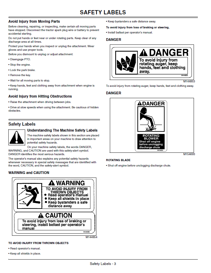 John Deere X300 X500 Series 44-Inch Snowblower Owner Guide Manual