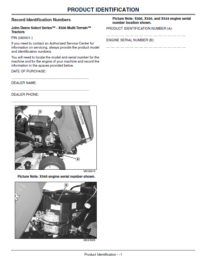 John Deere X500 Series Lawn Tractor Owner Operator Guide Download