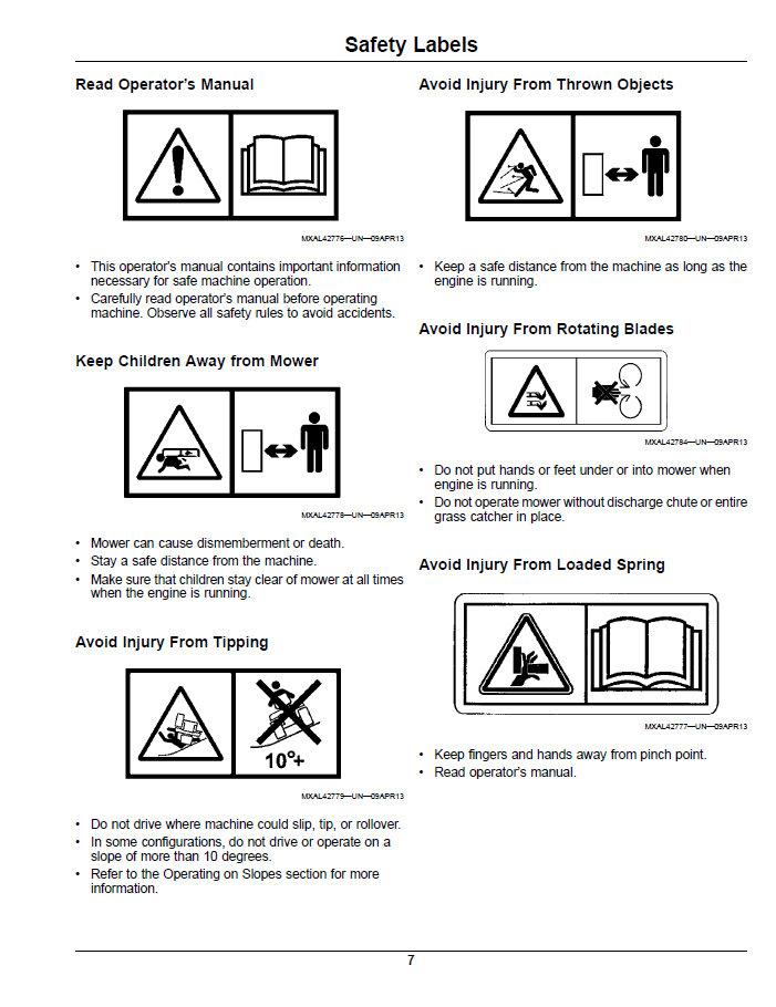 John Deere X500 Tractor OMM170563 User and Maintenance Manual