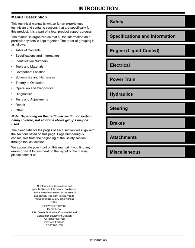 John Deere X700 Series Tractor Ultimate Technical Repair Manual TM2349