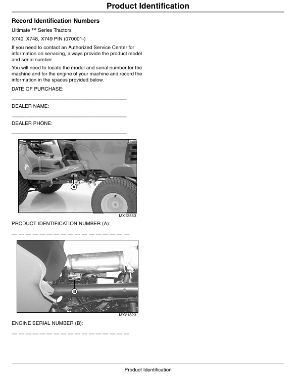 John Deere X740, X748 & X749 Tractor Manual – Operator Guide OMM164415