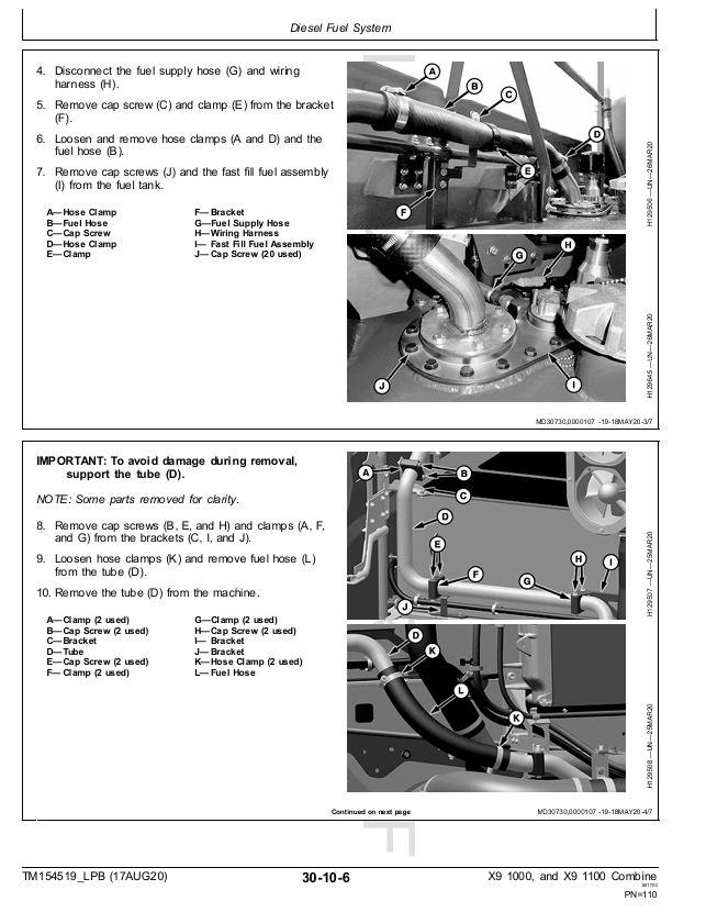John Deere X9 1000 X9 1100 Combine Workshop Repair Manual