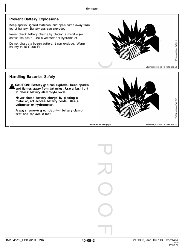 John Deere X9 1000 / X9 1100 Combine Workshop and Repair Manual TM154519