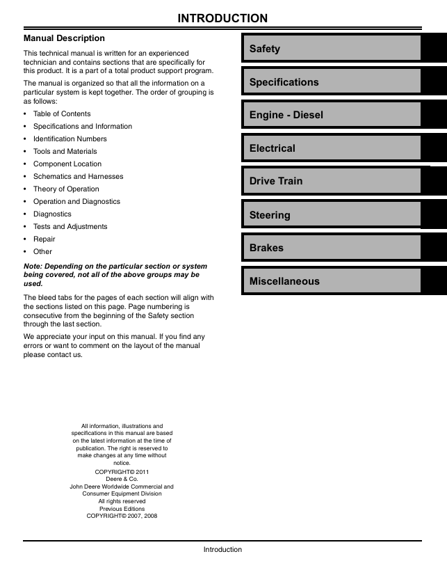 John Deere XUV850D Gator Repair & Service Manual TM1737 Download