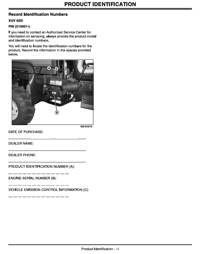 John Deere XUV 625i Gator Manual PDF Download OMM159758