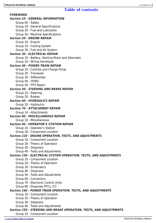 John Deere X Series Tractor TM142319 Service & Repair Technical Manual PDF