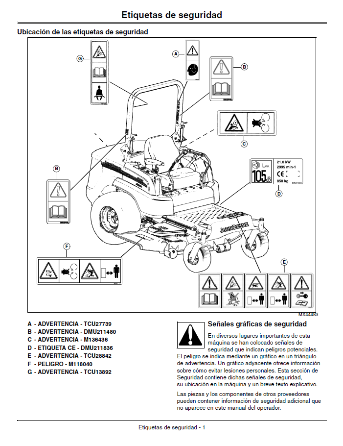 John Deere Z-Trak Mid-Mount 997 Manual | OMTCU29414