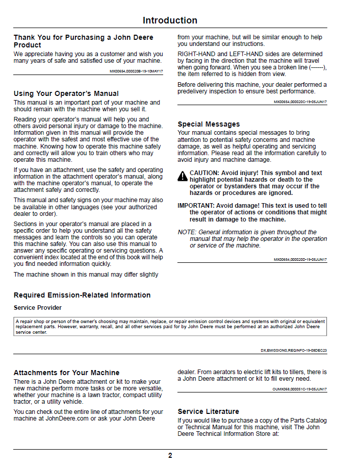 John Deere Z900E, Z900M, Z900R Mower Owner Manual - OMUC32807