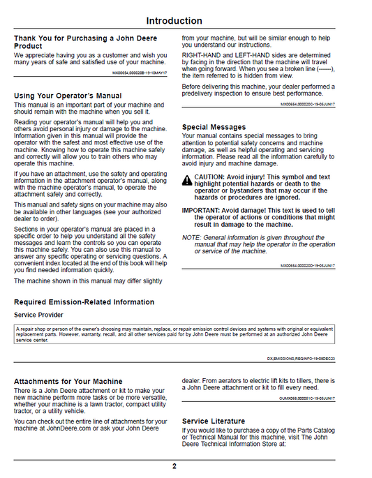 John Deere Z900E, Z900M, Z900R Mower Owner Manual - OMUC32807