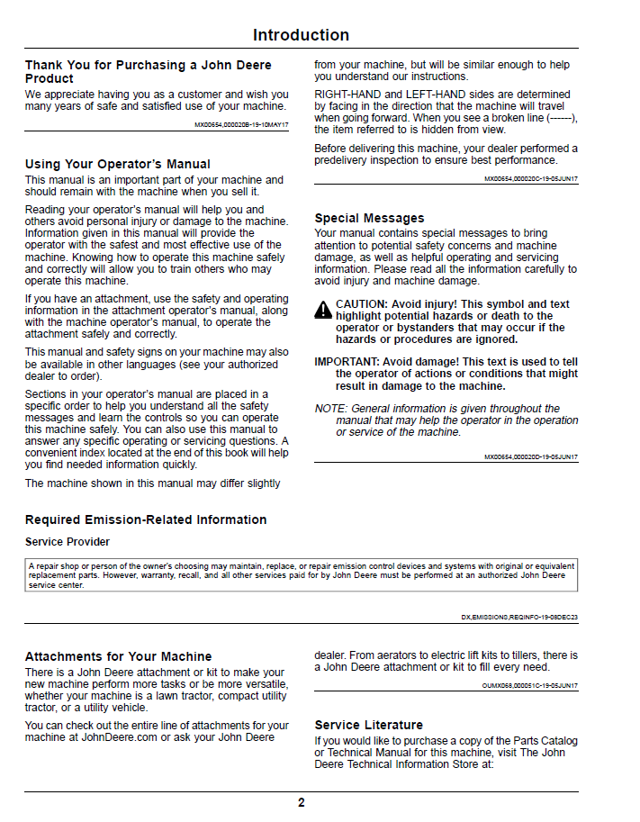 John Deere Z900E Z900M Z900R ZTrak Pro Operator Manual OMUC32807