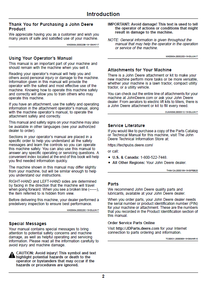 John Deere Z900E Z900M Z900R ZTrak Pro Operator Manual OMUC22307E PDF
