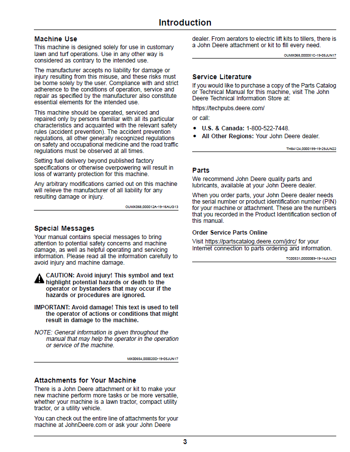 John Deere Z900M / Z900R Commercial ZTrak Mower Operator Manual OMUC37499