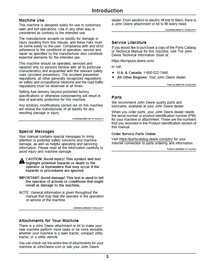 John Deere Z900 Pro ZTrak Commercial Zero Turn Operator Manual OMUC37499