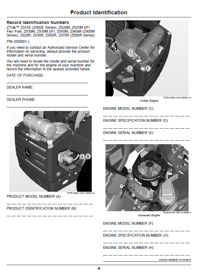 John Deere Z900 Series ZTrak Gas Operator Manual | OMUC15151 Download