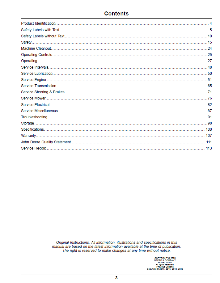 John Deere Z900 Series ZTrak Gas Operator Manual – OMUC18439E Guide