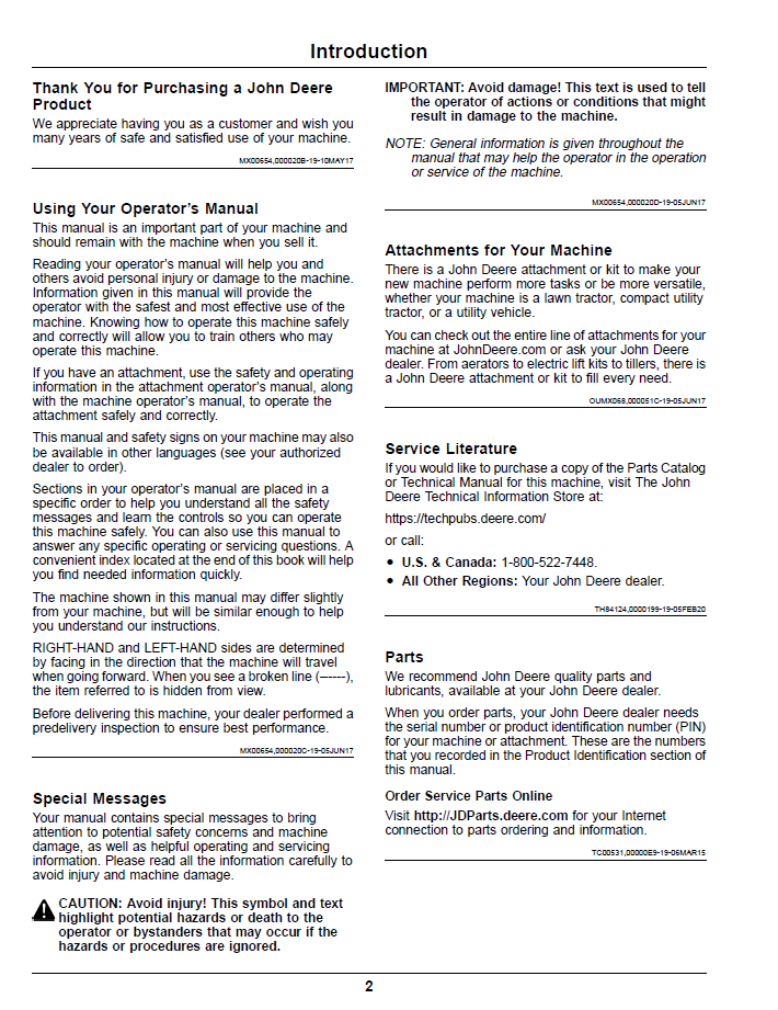 John Deere Z900 Series ZTrak Pro Gas Mower Operator Manual OMUC22307E