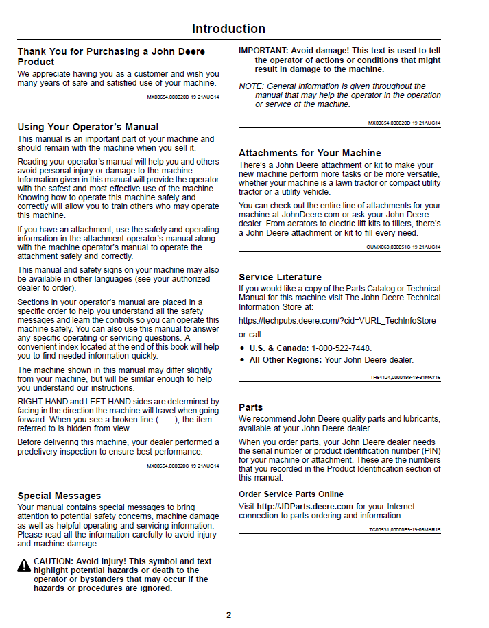 John Deere Z900 Series ZTrak™ Pro Gas Operator Manual OMUC15151