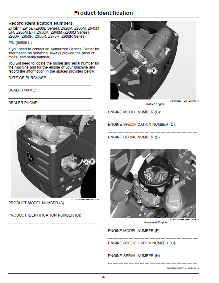 John Deere Z900 Series ZTrak Pro Gas Operator Manual (OMUC18439E)