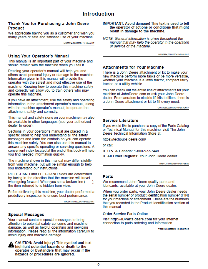 John Deere Z900 Series ZTrak Pro Gas Operator Manual OMUC22307E