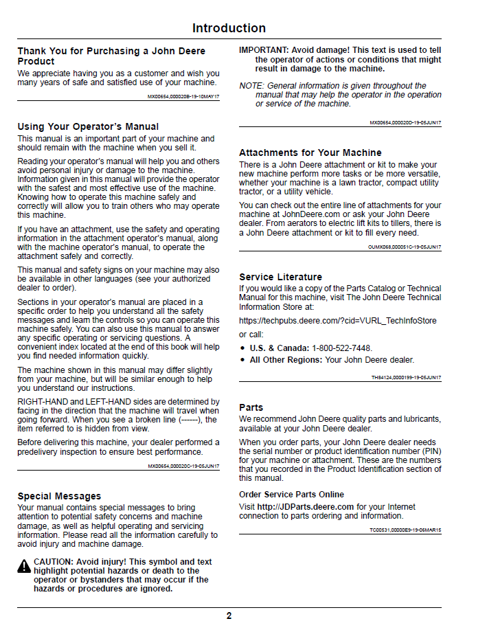 John Deere Z900 Series ZTrak™ Pro Operator Manual OMUC10539