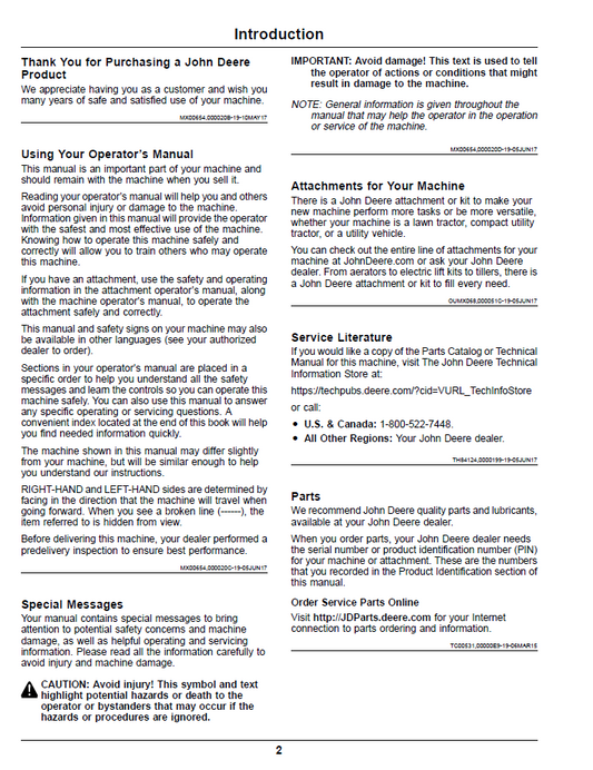 John Deere Z900 Series ZTrak™ Pro Operator Manual OMUC10539