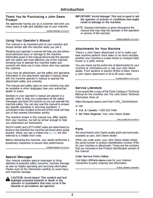John Deere Z900 Series ZTrak Pro Operator Manual OMUC15151 Guide