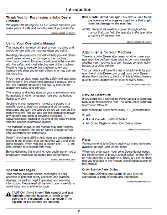 John Deere Z900 Series ZTrak™ Pro Gas Operator Manual OMUC10539 Download Guide