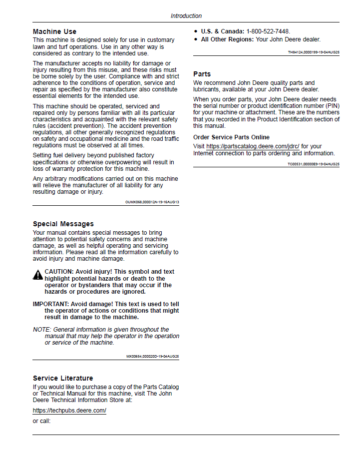 John Deere Z994R ZTrak Pro Series Mower OMUC46550 Operator Manual Guide