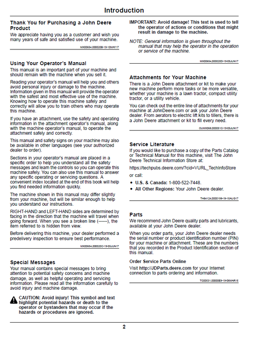 John Deere Z997R Diesel ZTrak™ OMUC16696E Operator Manual Guide