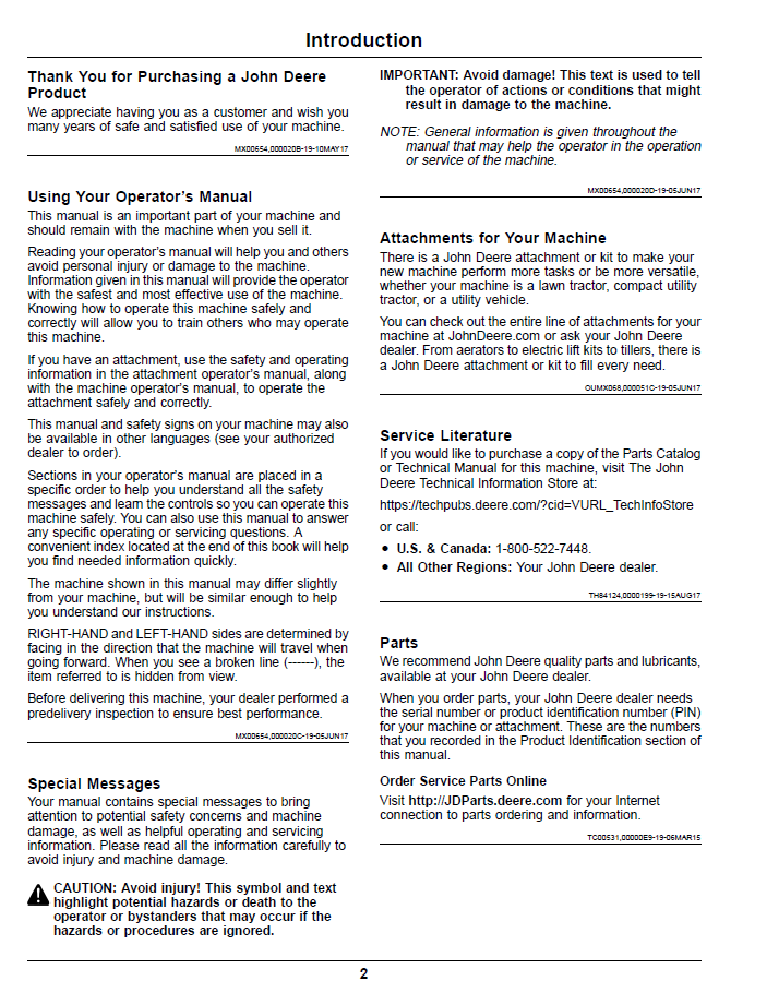 John Deere ZTrak Pro Series Gas Mower Manual (OMUC18439E) PDF
