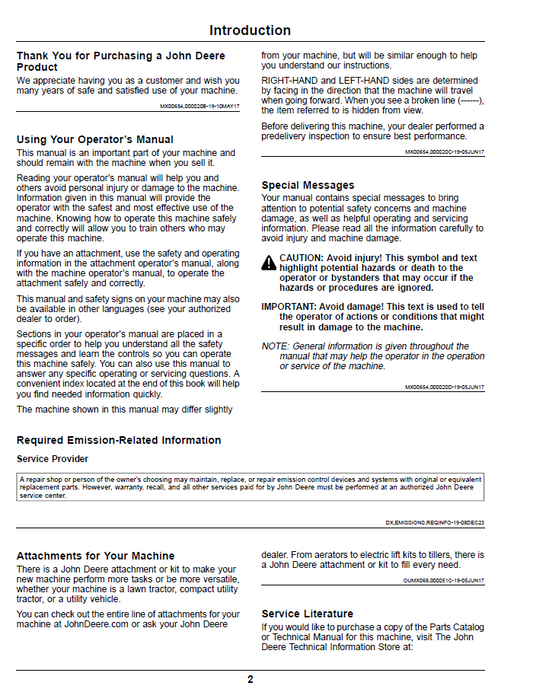 John Deere ZTrak Pro Z900 Series Gas Operator Manual OMUC32807 Guide