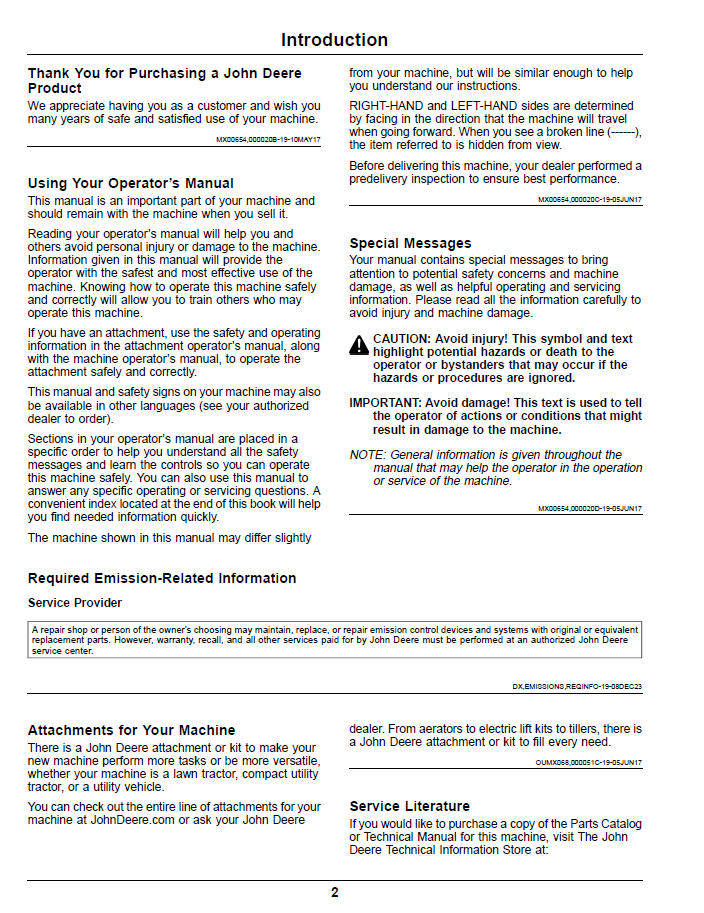 John Deere ZTrak Z900 Series Gas Operator & Maintenance Manual OMUC32807