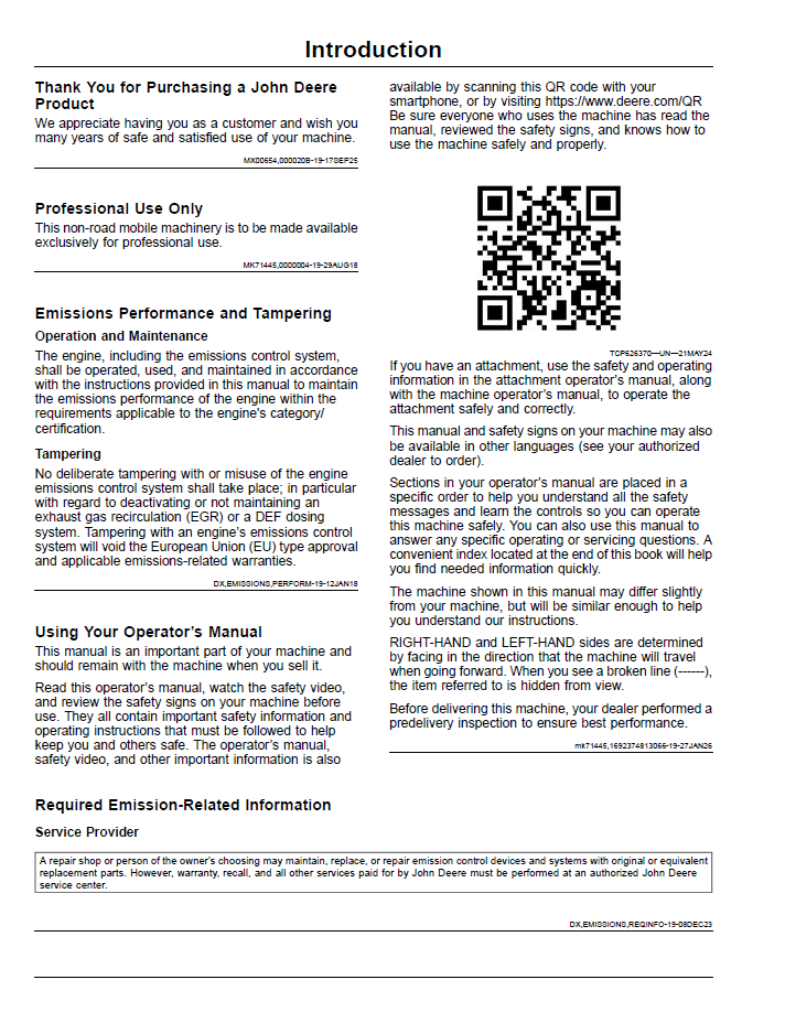 John Deere ZTrak Z920M–Z985R Operator Manual Download (OMUC46549)