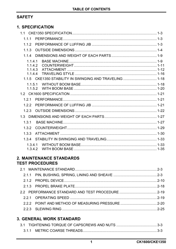 KOBELCO CK1600 CKE1350 Shop Repair & Maintenance Manual