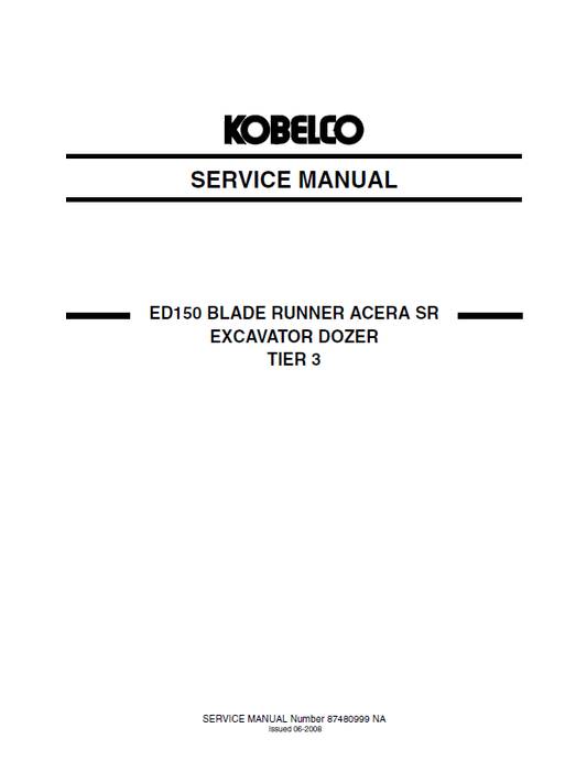 KOBELCO ED150 Excavator Dozer Service & Repair Manual PDF